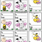 Snoopy Charlie Brown And Woodstock Printable Valentine s Day Cards