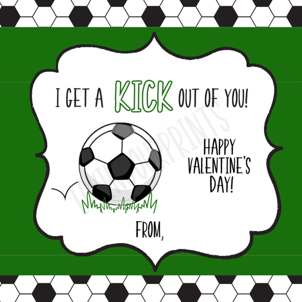 Soccer Valentine Card Printable Valentine Classroom Etsy Espa a