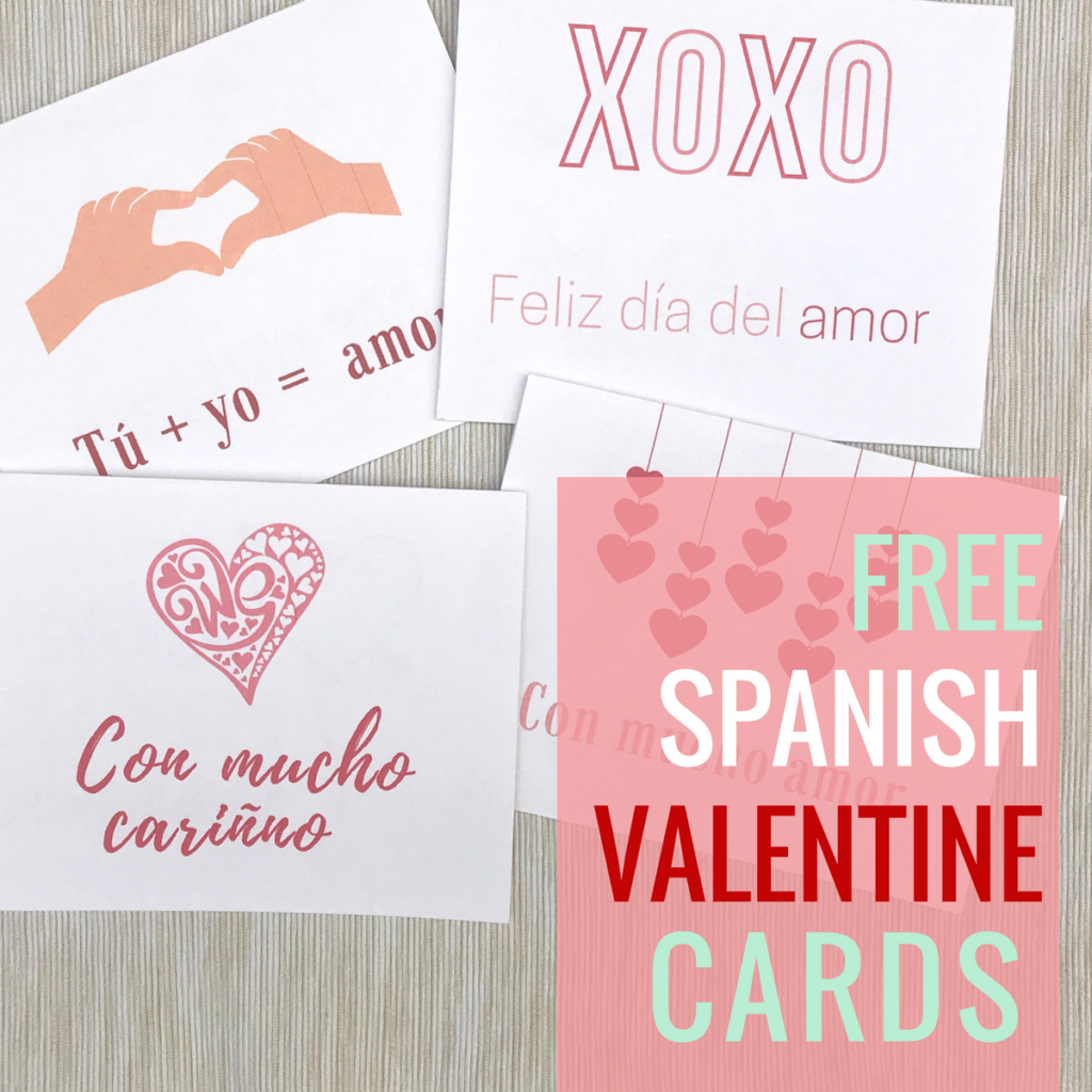 Spanish Valentine s Day Cards Free Printables For D a Del Amor 