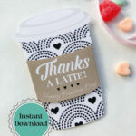 Thanks A Latte Printable Valentine Coffee Gift Card Printable