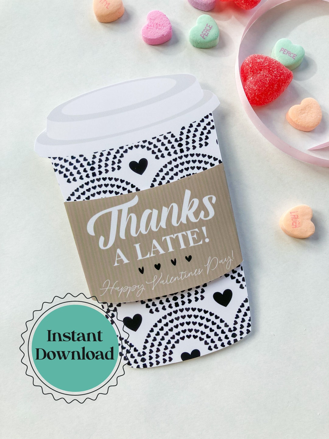 Thanks A Latte Printable Valentine Coffee Gift Card Printable