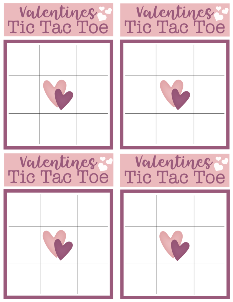 Tic Tac Toe Valentine Printable