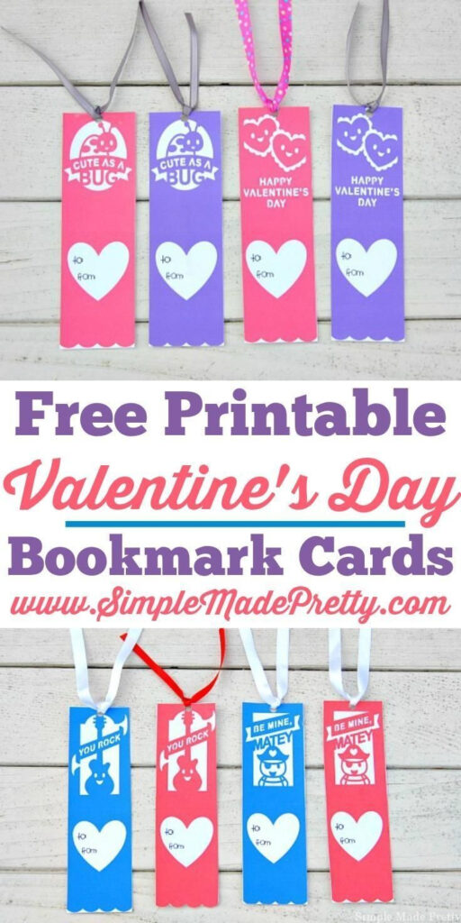 Valentine Bookmarks Free Printable Web Print Color These 4 Free 