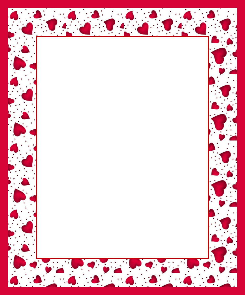 Valentine Borders Free Printable Printable Word Searches