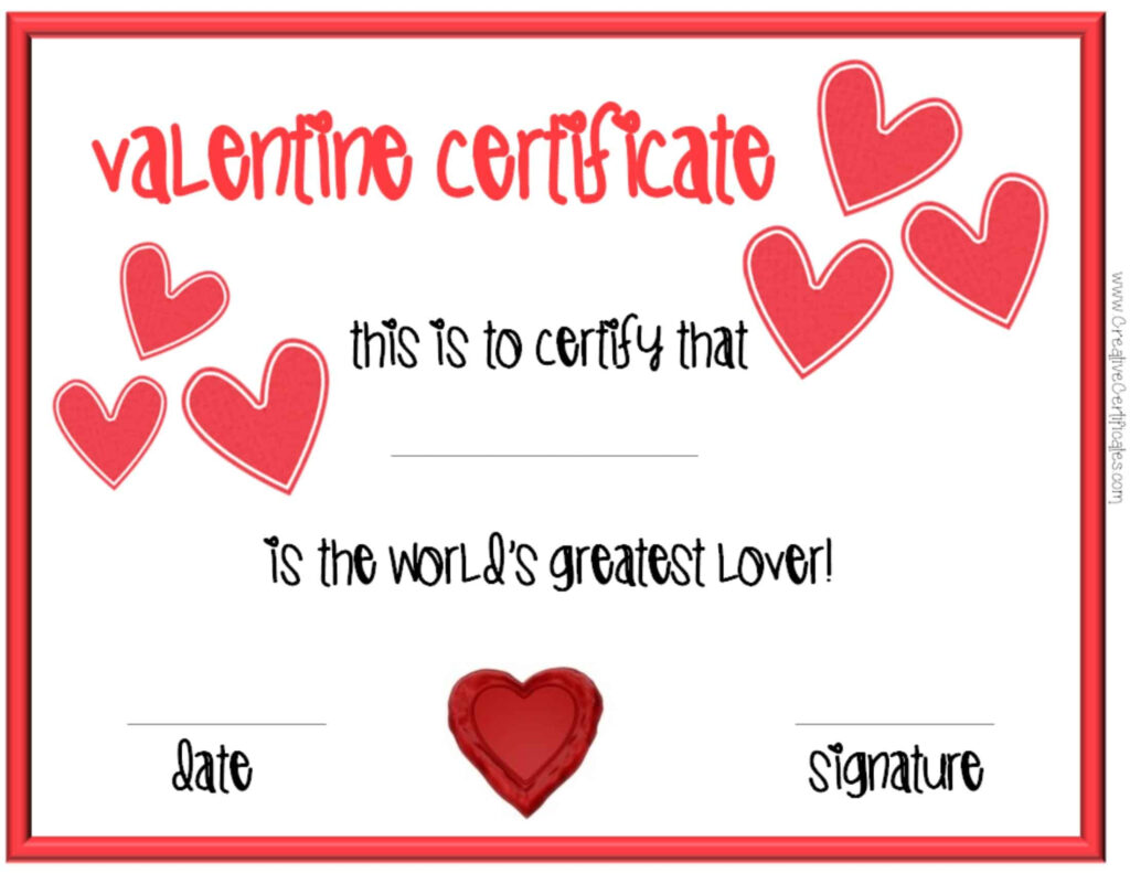 Valentine Gift Certificate Template Free