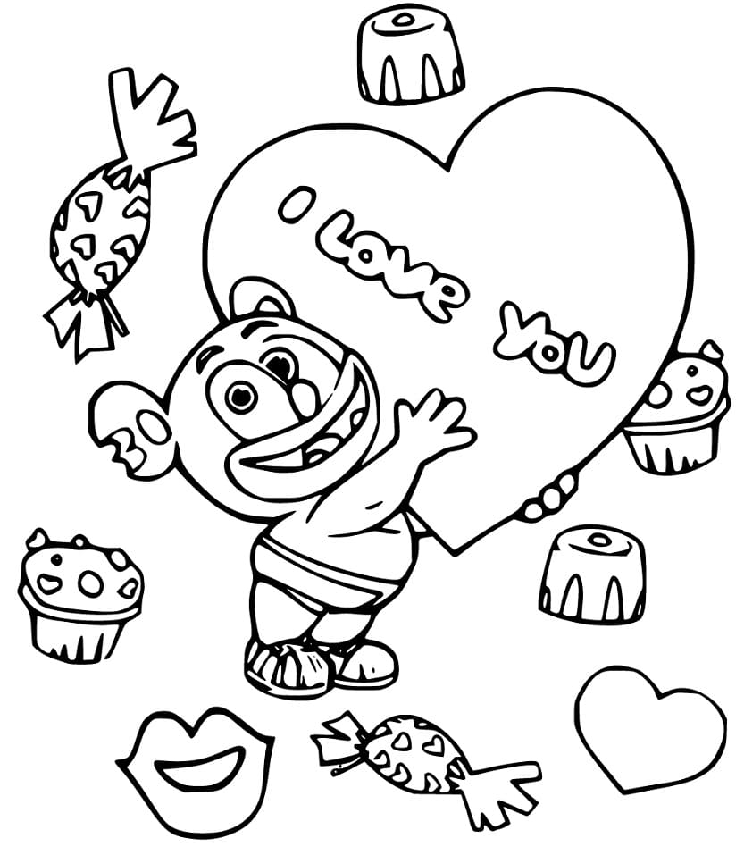 Valentine Gummy Bear Coloring Page Free Printable Coloring Pages For Kids