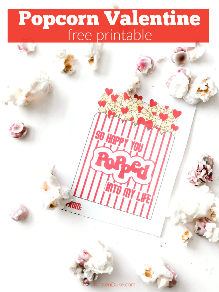 Valentine Popcorn With Printable Valentine Kristen Duke