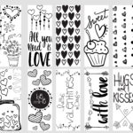 Valentine Printable Coloring Page Bookmarks Yummi Haus