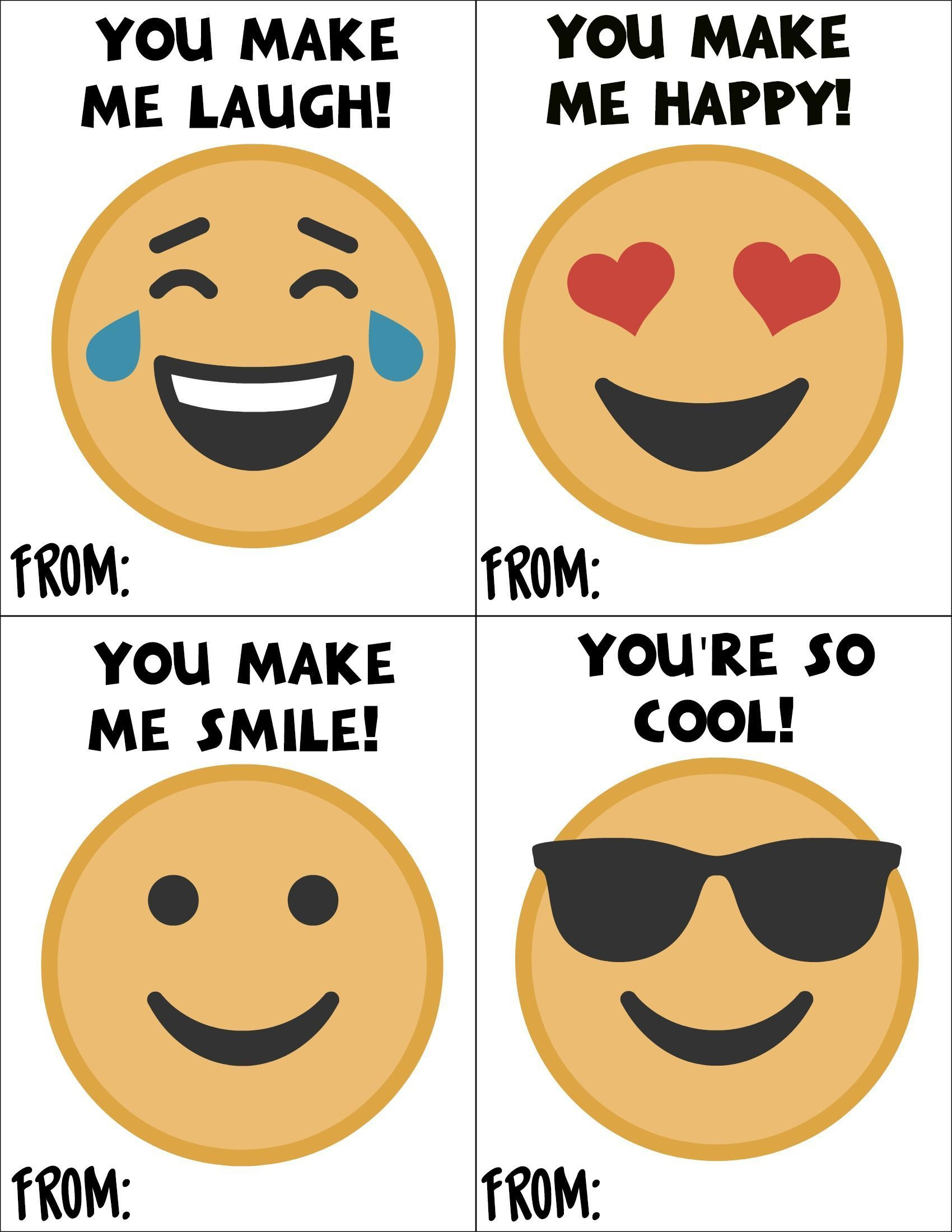 Valentine S Cards For Kids Printable Valentines Cards Emoji Valentine s Cards For Kids Printable Valentines Cards Emoji