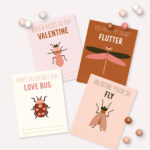 Valentine s Day Love Bug Cards Printable Insects Etsy