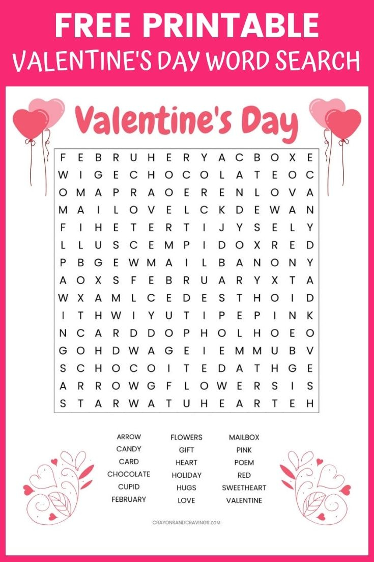 Valentine s Day Printable Word Search