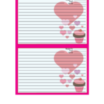 Valentines Cupcake 4x6 Pink Recipe Card Template Printable Pdf Download