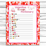 Valentines Day Emoji Pictionary Printable Or Virtual Game Kids Adults