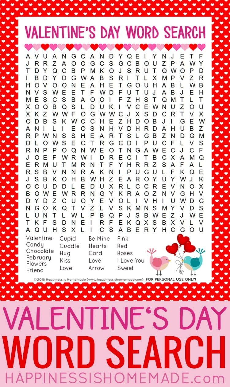 Valentines Day Word Search Printable Valentines Day Word Search Printable