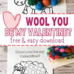 Wool You Be My Valentine Printable Card free Instant PDF Download