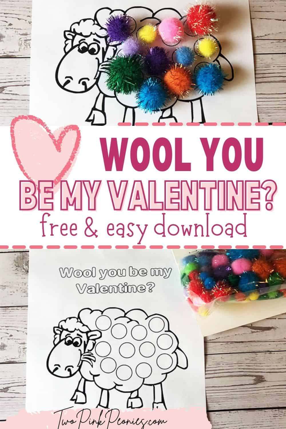 Wool You Be My Valentine Printable Card Free Instant PDF Download Wool You Be My Valentine Printable Card free Instant PDF Download