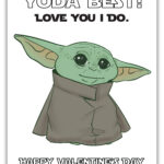 Yoda Best Printable Valentine s Day Star Wars Card With Etsy