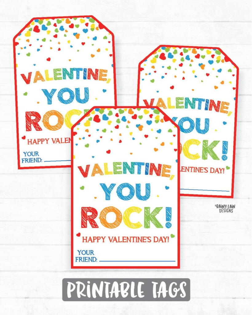 You Rock Valentine Rocks Valentine Pop Painted Rock Rock Etsy 